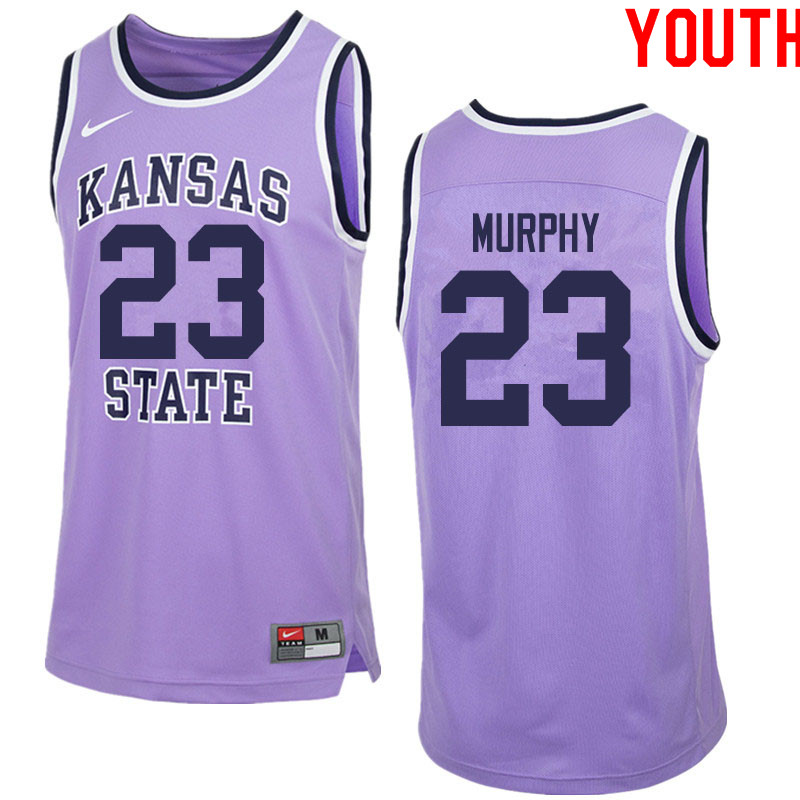 Youth #23 Montavious Murphy Kansas State Wildcats College Basketball Jerseys Sale-Purple